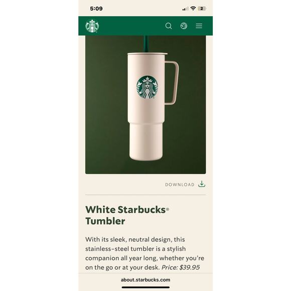 Starbucks x MiiR 2025 Holiday White Handle Tumbler 32oz Limited Edition - Picture 2 of 4